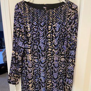 Tibi Size 2 Blue Snake Print Cocktail Dress